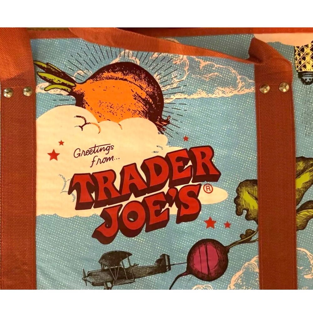 Set of 2 Trader Joes Collapsible Bags: sturdy bags with hard sides and bottom. - Picture 3 of 8